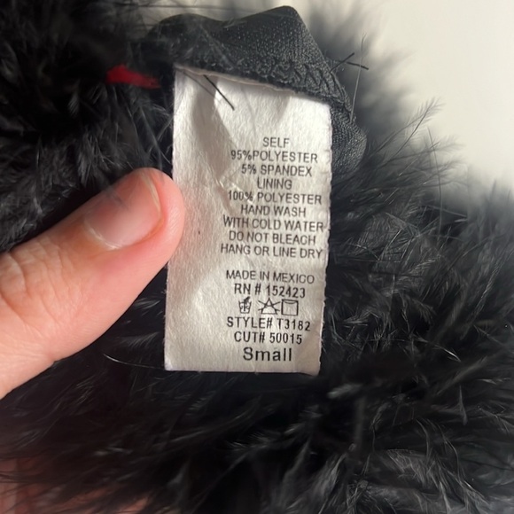 Pants Store Feather Trim Cropped Tube Top Size Small - Picture 7 of 7